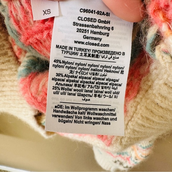 CLOSED knit alpaca blend sweater fair aisle Nordic print EUC XS D - Picture 7 of 8